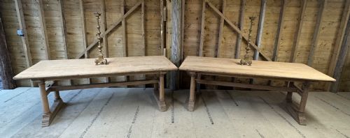 Very Rare Pair of Oak Farmhouse Dining Tables