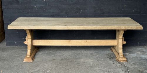 Larger French Bleached Oak Farmhouse Dining Table