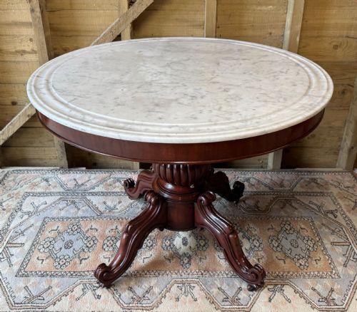 French Round Marble Top Gueridon Centre Table