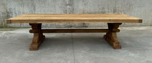 fig 1. Huge French Solid Oak Farmhouse Dining Table