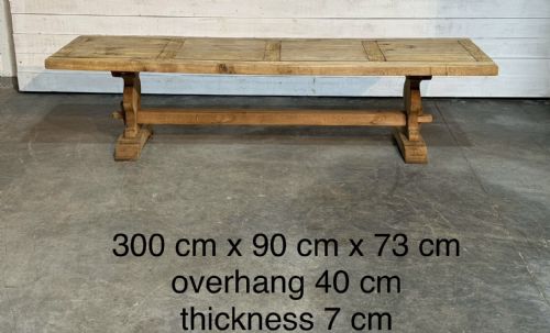 fig 1. Wonderful Huge French Oak Farmhouse Dining Table