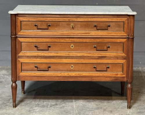 French Louis Xvi Marble Top Commode Chest