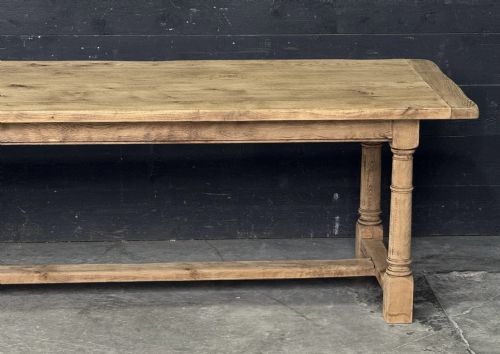 GOOD QUALITY BLEACHED OAK FARMHOUSE DINING TABLE - ADDITIONAL PHOTO 6