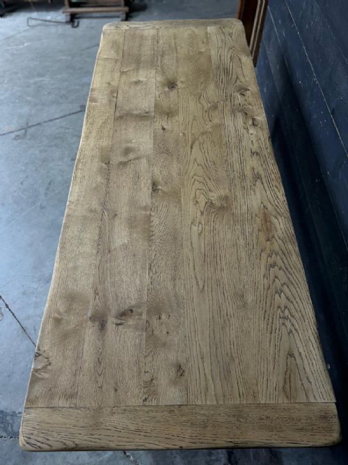 GOOD QUALITY BLEACHED OAK FARMHOUSE DINING TABLE - ADDITIONAL PHOTO 11