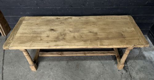 GOOD QUALITY BLEACHED OAK FARMHOUSE DINING TABLE - ADDITIONAL PHOTO 12