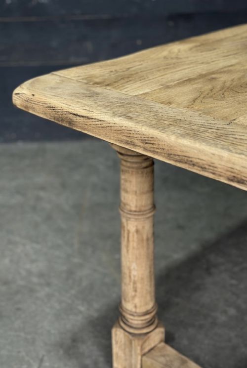 GOOD QUALITY BLEACHED OAK FARMHOUSE DINING TABLE - ADDITIONAL PHOTO 21