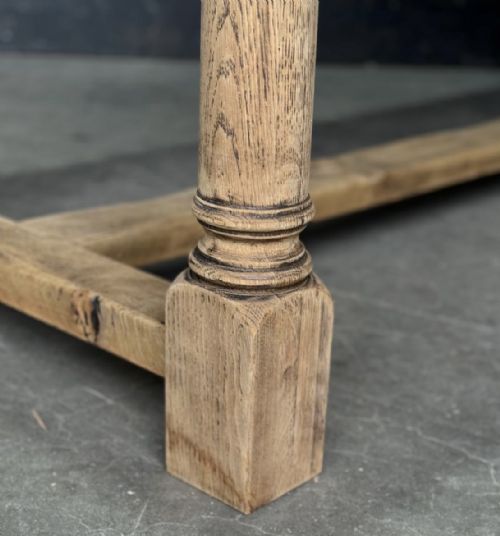 GOOD QUALITY BLEACHED OAK FARMHOUSE DINING TABLE - ADDITIONAL PHOTO 23