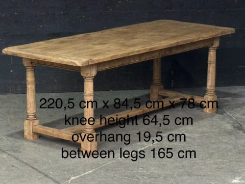 GOOD QUALITY BLEACHED OAK FARMHOUSE DINING TABLE - ADDITIONAL PHOTO 27