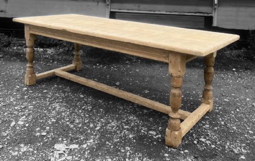 Bleached Oak Farmhouse Dining Table Good Depth
