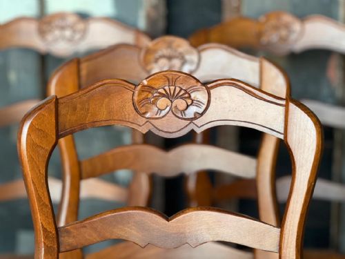 SET 8 FRENCH LADDER BACK DINING CHAIRS - ADDITIONAL PHOTO 6