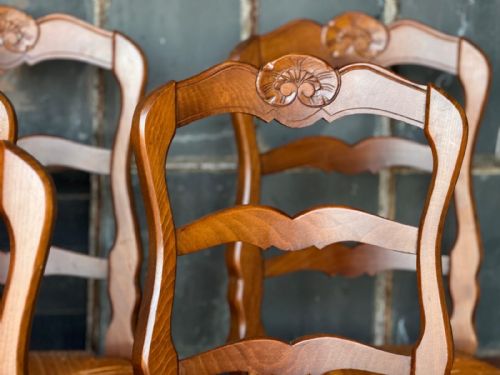 SET 8 FRENCH LADDER BACK DINING CHAIRS - ADDITIONAL PHOTO 7