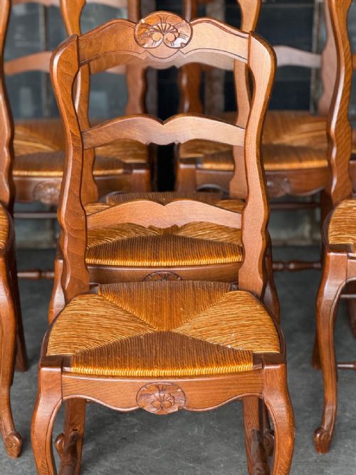 SET 8 FRENCH LADDER BACK DINING CHAIRS - ADDITIONAL PHOTO 8