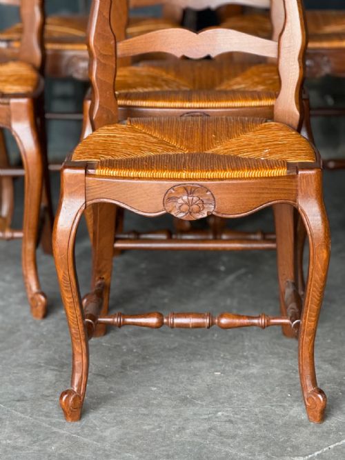 SET 8 FRENCH LADDER BACK DINING CHAIRS - ADDITIONAL PHOTO 10