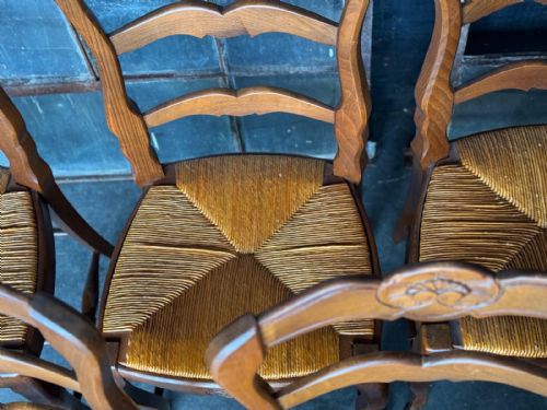 SET 8 FRENCH LADDER BACK DINING CHAIRS - ADDITIONAL PHOTO 15