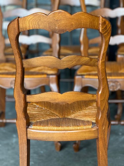 SET 8 FRENCH LADDER BACK DINING CHAIRS - ADDITIONAL PHOTO 16
