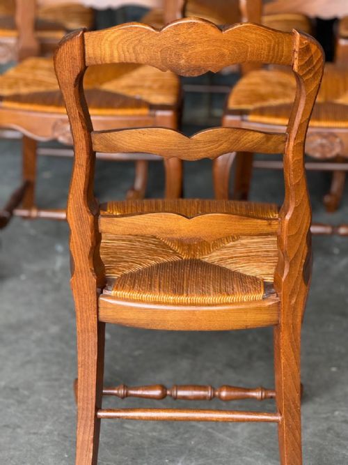 SET 8 FRENCH LADDER BACK DINING CHAIRS - ADDITIONAL PHOTO 17