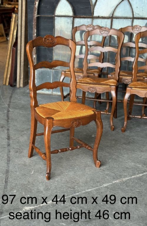 SET 8 FRENCH LADDER BACK DINING CHAIRS - ADDITIONAL PHOTO 19