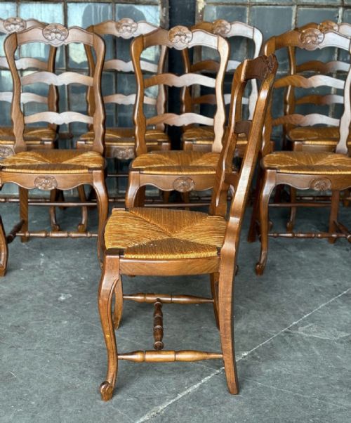 SET 8 FRENCH LADDER BACK DINING CHAIRS - ADDITIONAL PHOTO 20