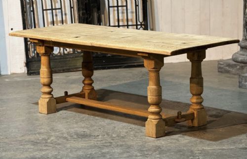 Bleached Oak Farmhouse Dining Table