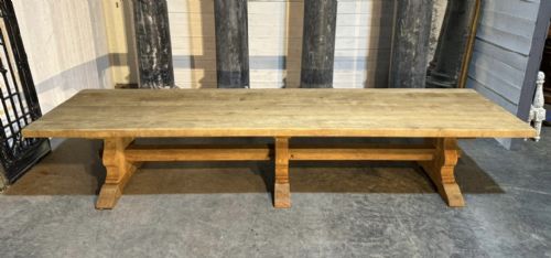 fig 1. Huge 4 Meter Oak Farmhouse Dining Table