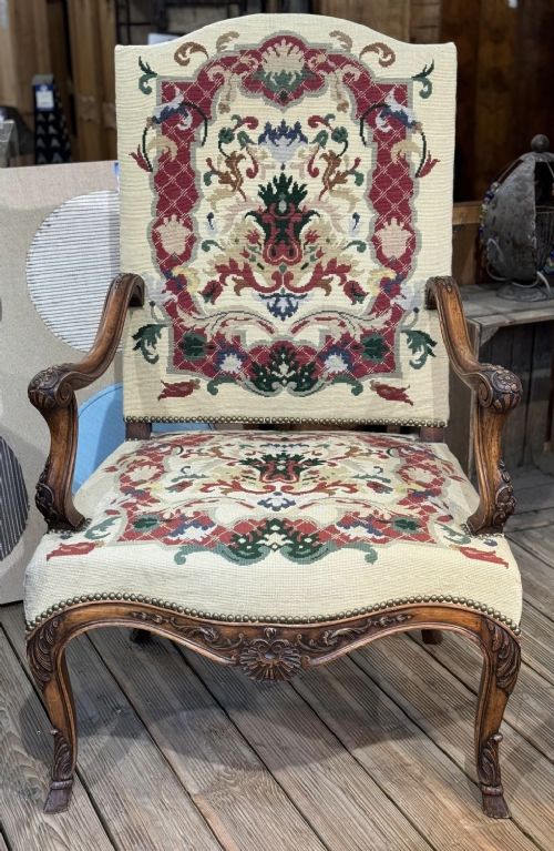 LOVELY FRENCH WALNUT ARM CHAIR