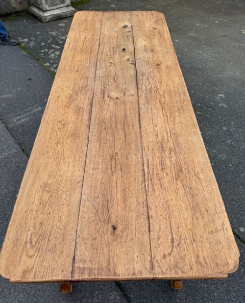 FRENCH NORMANDY OAK FARMHOUSE KITCHEN DINING TABLE - ADDITIONAL PHOTO 3