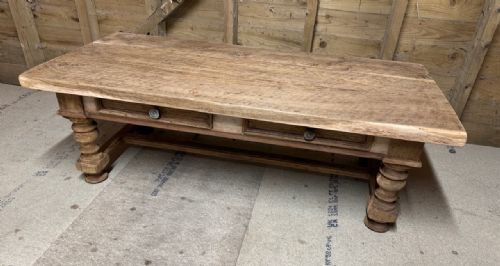 Large Bleached Oak Coffee Table