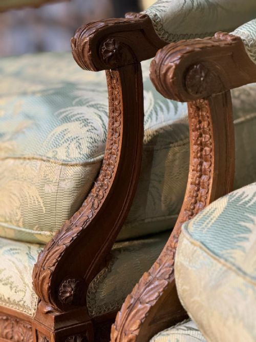 COMFORTABLE PAIR FRENCH BERGERE CHAIRS - ADDITIONAL PHOTO 10