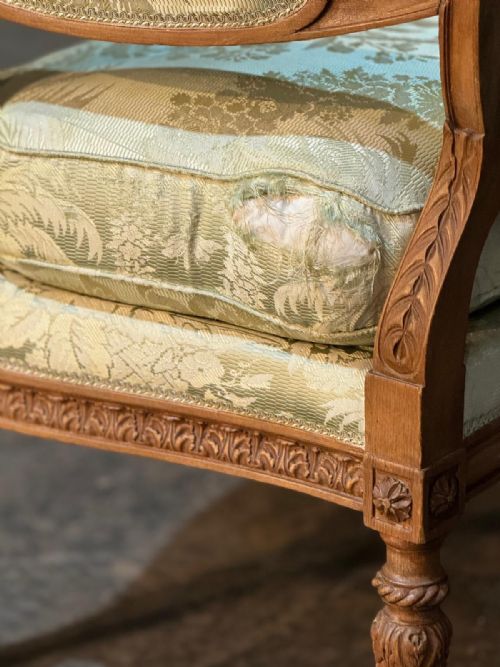 COMFORTABLE PAIR FRENCH BERGERE CHAIRS - ADDITIONAL PHOTO 14