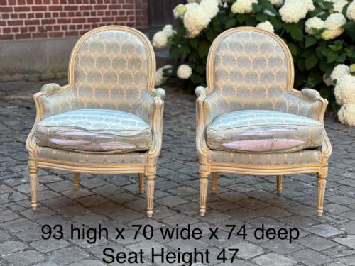PAIR FRENCH BERGERE ARM CHAIRS - ADDITIONAL PHOTO 2