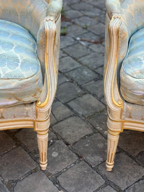 PAIR FRENCH BERGERE ARM CHAIRS - ADDITIONAL PHOTO 3