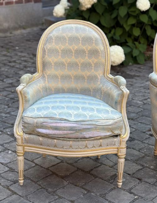 PAIR FRENCH BERGERE ARM CHAIRS - ADDITIONAL PHOTO 4