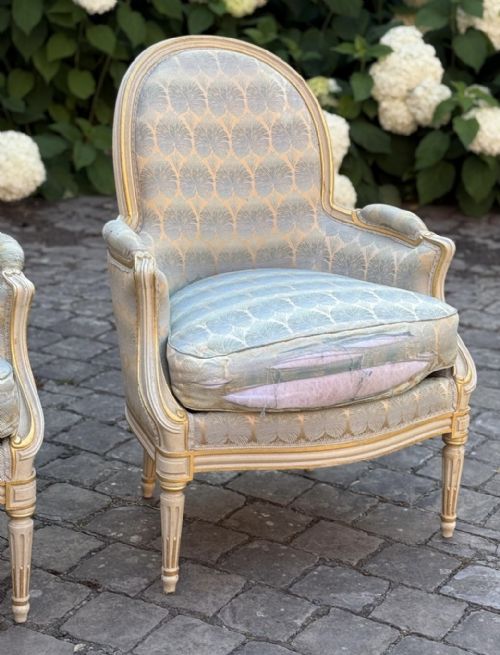 PAIR FRENCH BERGERE ARM CHAIRS - ADDITIONAL PHOTO 7