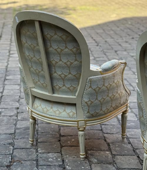 PAIR FRENCH BERGERE ARM CHAIRS - ADDITIONAL PHOTO 9