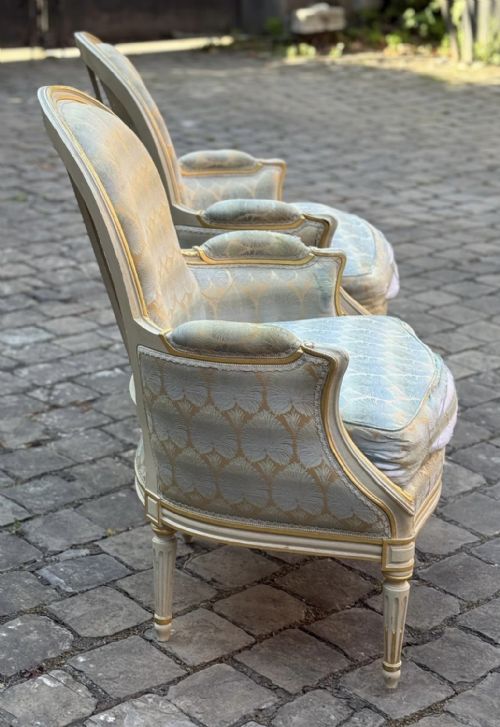 PAIR FRENCH BERGERE ARM CHAIRS - ADDITIONAL PHOTO 10