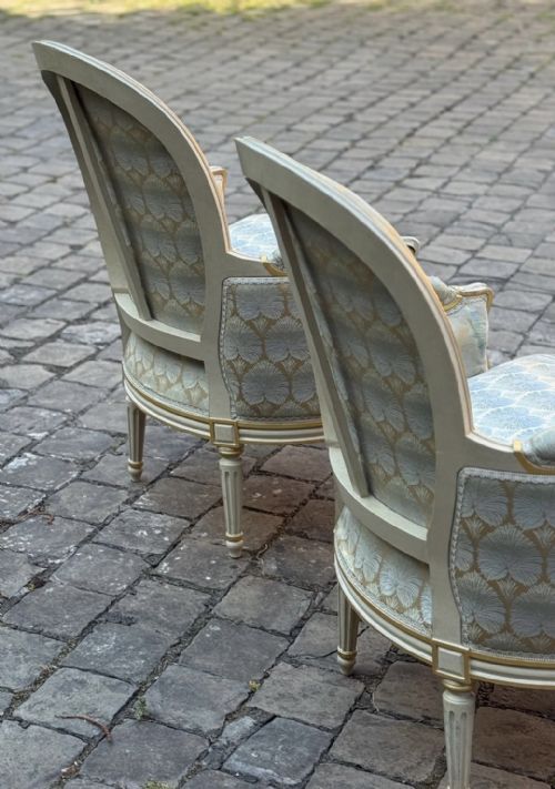 PAIR FRENCH BERGERE ARM CHAIRS - ADDITIONAL PHOTO 11