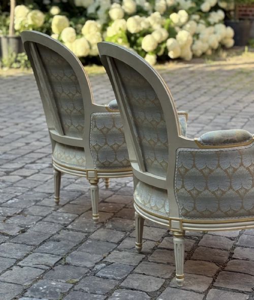PAIR FRENCH BERGERE ARM CHAIRS - ADDITIONAL PHOTO 12