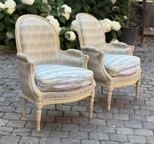 PAIR FRENCH BERGERE ARM CHAIRS - ADDITIONAL PHOTO 13