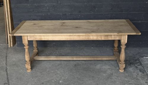 fig 1. Oak Farmhouse Dining Table with Extensions