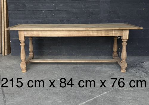 fig 1. Oak Farmhouse Dining Table with Extensions
