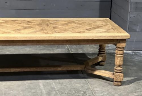 fig 1. Huge French Parquetry Oak Dining Table