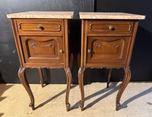 Pair French Bedside Cupboards