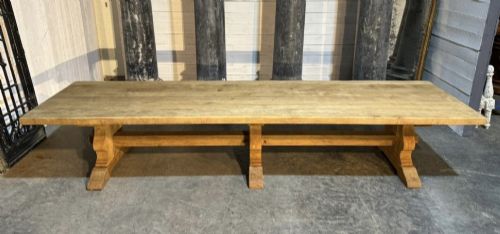 fig 1. Huge 4 Meter Oak Farmhouse Dining Table