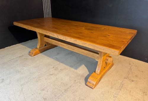 Deep Oak Farmhouse Dining Table