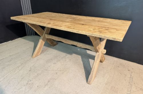 X Legs Oak Farmhouse Dining Table