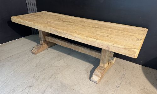 LARGE FRENCH OAK FARMHOUSE DINING TABLE