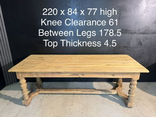 FRENCH FARMHOUSE TABLE WITH 2 DRAWERS - ADDITIONAL PHOTO 12