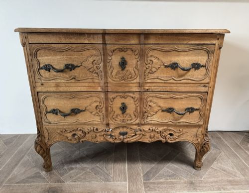 FRENCH BLEACHED OAK COMMODE CHEST