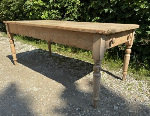 Antique 8 Seater Pine Farmhouse Dining Table