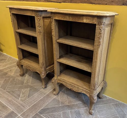 PRETTY PAIR FRENCH OAK SHELVES